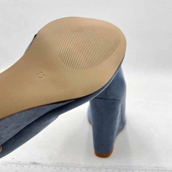 Women's Classic Wedge Pumps Basic Closed Almond Toe Thick High Heels - Picture 5 of 7